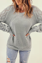 Load image into Gallery viewer, Hollow-out Puffy Sleeve Knit Sweater
