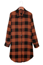 Load image into Gallery viewer, Turn-down Collar Plaid Shirt Coat
