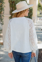 Load image into Gallery viewer, Lace Sleeve Raglan Ribbed Top
