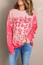 Load image into Gallery viewer, MAMA Leopard Print Crew Neck Pullover Sweatshirt
