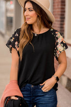 Load image into Gallery viewer, Floral Tiered Short Sleeve T Shirt
