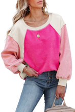 Load image into Gallery viewer, Colorblock Long Sleeve Pullover Fleece Sweatshirt
