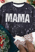 Load image into Gallery viewer, MAMA Bleached Leopard Trim Pullover Sweatshirt
