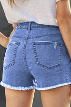 Load image into Gallery viewer, Gypsy Mid-rise Distressed Denim Shorts
