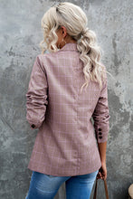 Load image into Gallery viewer, Plaid Print Lapel Collar Buttoned Blazer
