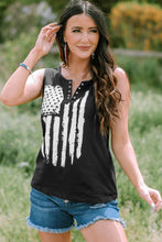 Load image into Gallery viewer, Casual National Flag Button Graphic Tank Top
