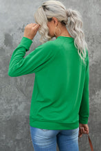Load image into Gallery viewer, Lucky Clover Heart Graphic Raglan Sleeve Sweatshirt
