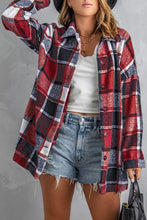 Load image into Gallery viewer, Plaid Print Buttoned Shirt Jacket
