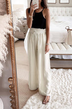 Load image into Gallery viewer, Beige Smocked High Waist Wide Leg Pants
