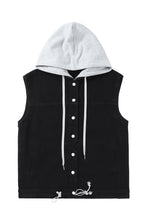 Load image into Gallery viewer, Solid Color Hooded Denim Vest Jacket
