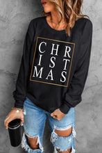 Load image into Gallery viewer, CHRISTMAS Glitter Print Crew Neck Sweatshirt
