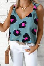 Load image into Gallery viewer, Print V Neck Knot Satin Tank Top
