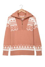 Load image into Gallery viewer, Geometry Knit Quarter Zip Sweater
