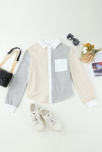 Load image into Gallery viewer, Contrast Trim Colorblock Knit Shirt
