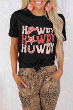 Load image into Gallery viewer, HOWDY Letter Graphic Print Short Sleeve T Shirt
