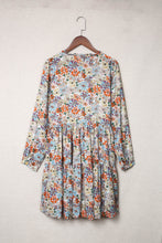 Load image into Gallery viewer, Multicolor Split Neck Buttons Front Shirt Floral Dress
