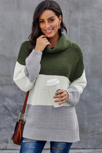 Load image into Gallery viewer, Turtleneck Color Block Pullover Sweater
