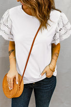 Load image into Gallery viewer, Hollow Out Ruffle Sleeve T-shirt
