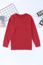 Load image into Gallery viewer, Solid Round Neck Raglan Sleeve Sweatshirt
