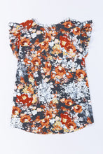 Load image into Gallery viewer, Multicolor Vintage Floral Flutter Sleeve Plus Top
