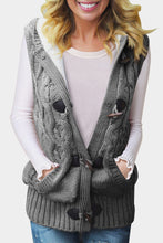Load image into Gallery viewer, Cable Knit Hooded Sweater Vest
