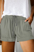 Load image into Gallery viewer, Gray Black/Red/Blue/Green/Gray/Apricot Elastic Waist Drawstring Pocket Shorts
