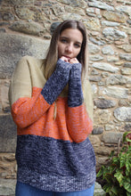 Load image into Gallery viewer, Color Block Netted Texture Pullover Sweater
