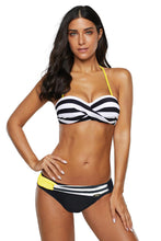 Load image into Gallery viewer, Halter Bandeau Striped Bikini
