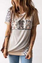 Load image into Gallery viewer, Khaki Easter Bunny Leopard Bleached Print Graphic Tee
