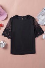 Load image into Gallery viewer, Floral Lace Sleeve Patchwork Top
