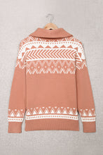 Load image into Gallery viewer, Geometry Knit Quarter Zip Sweater
