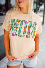 Load image into Gallery viewer, Khaki MOM Floral Letter Print T Shirt
