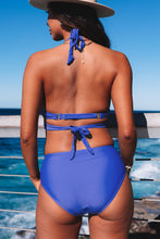 Load image into Gallery viewer, Halter Neck Criss Cross High Waist Bikini Set
