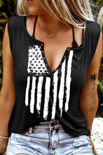 Load image into Gallery viewer, Casual National Flag Button Graphic Tank Top
