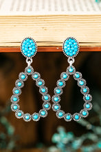 Load image into Gallery viewer, Boho Turquoise Teardrop Hollow Flower Earrings
