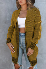 Load image into Gallery viewer, Plaid Knitted Long Open Front Cardigan
