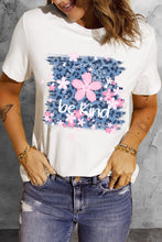 Load image into Gallery viewer, Be Kind Cherry Blossoms Leopard Print Short Sleeve T Shirt
