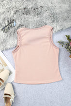 Load image into Gallery viewer, Plain Waffle Knit U Neck Tank Top
