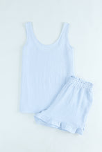 Load image into Gallery viewer, Textured U Neck Tank Top and High Waist Shorts Set
