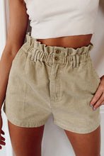 Load image into Gallery viewer, Corduroy Paperbag Waist High Waist Shorts
