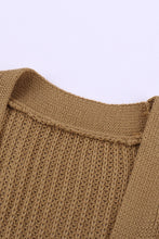 Load image into Gallery viewer, Drop Sleeve Cable Knit Cardigan with Slits
