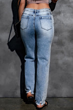 Load image into Gallery viewer, Washed Ripped Wide Leg High Waist Jeans
