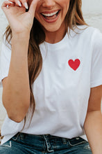 Load image into Gallery viewer, Valentines Heart Pattern Embroidery T Shirt
