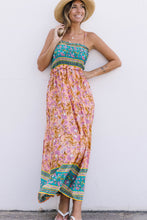 Load image into Gallery viewer, Floral Print Bodice Spaghetti Strap Maxi Dress
