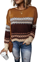 Load image into Gallery viewer, Printed Crew Neck Knit Sweater
