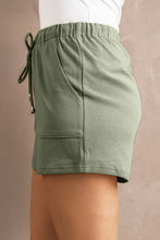 Load image into Gallery viewer, Army Green Drawstring Elastic Waist Pocketed Shorts
