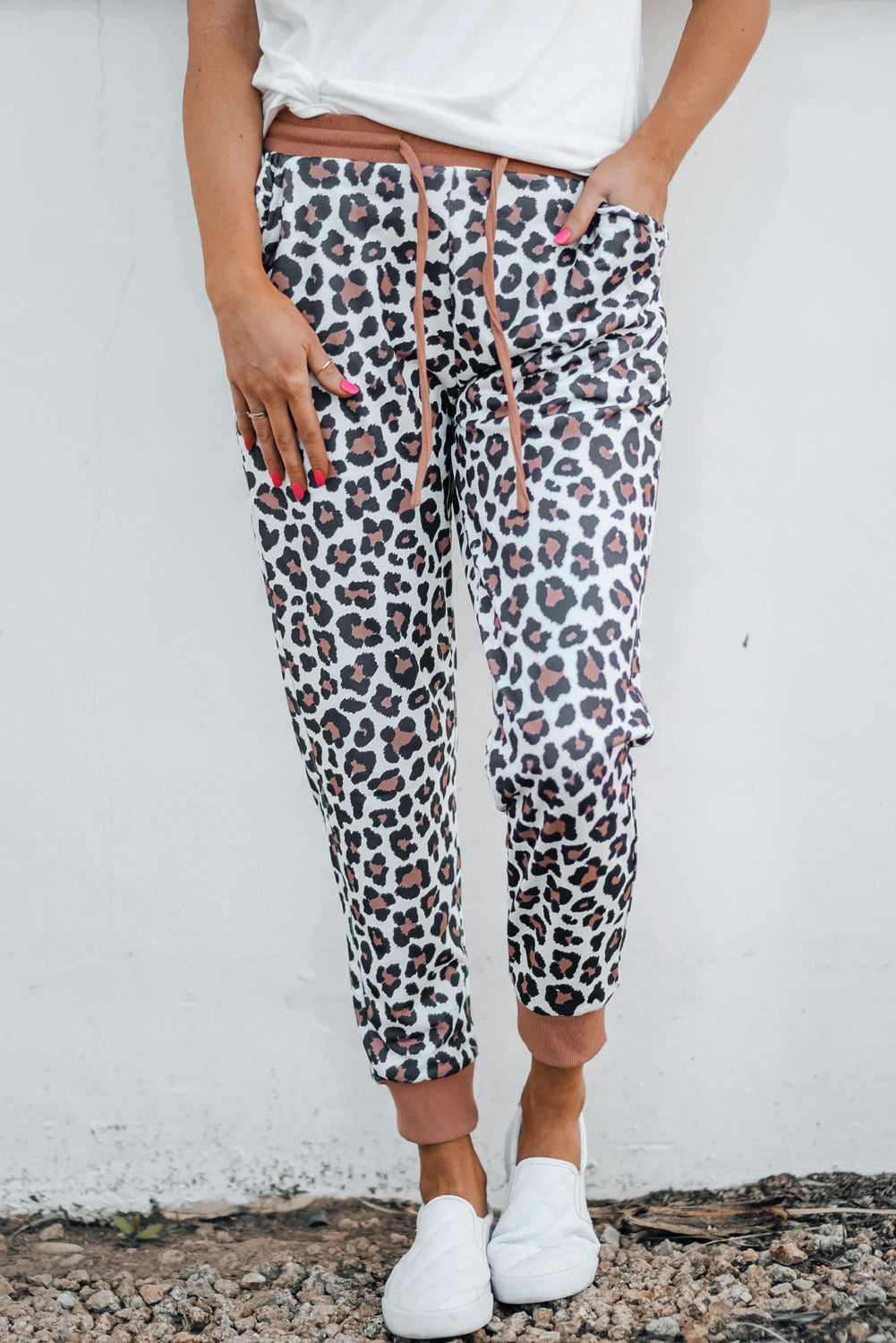 Print Elastic Waist Jogger Pants