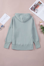 Load image into Gallery viewer, Batwing Sleeve Pocketed Henley Hoodie

