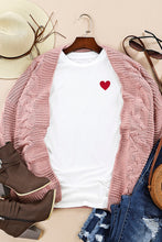 Load image into Gallery viewer, Valentines Heart Pattern Embroidery T Shirt
