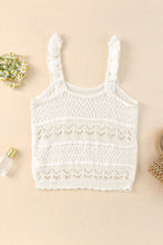 Load image into Gallery viewer, Ruffle Straps Crochet Knit Tank Top
